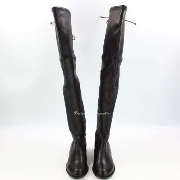 NEW Stuart Weitzman Lowland Over-the-Knee Boots-Black Leather – Small Feet - Picture 5 of 16